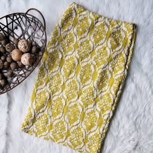 Lucy Paris yellow and white pencil skirt